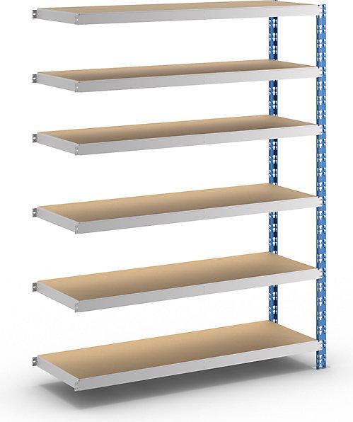 Actual product image eurokraft basic Wide span boltless shelf unit with chipboard shelves, depth 500 mm, extension