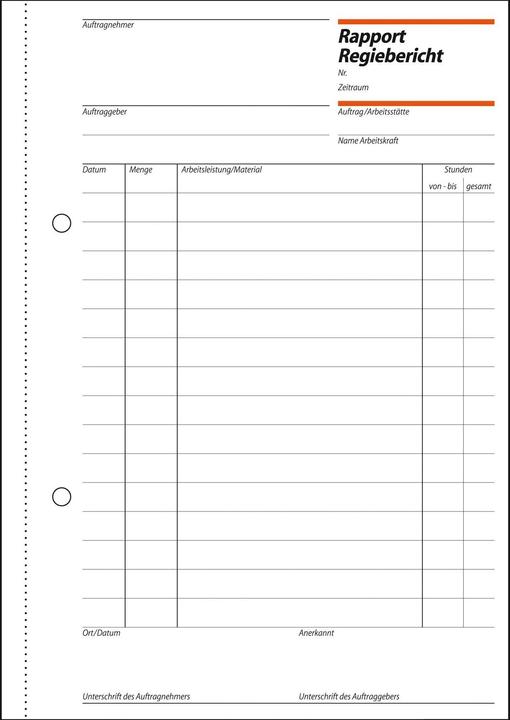 Sigel Rapporte/Regieberichte (100 x)