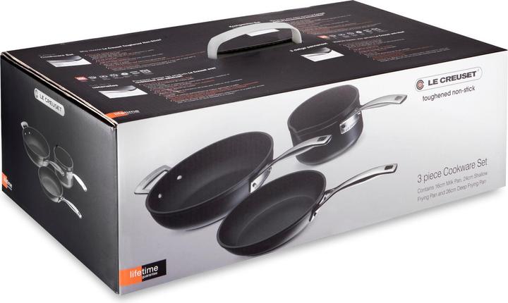 Image du produit Le Creuset Set de poêles antiadhésives en aluminium 24/26 cm, casserole à lait (16 cm, Poêle à frire, Pot à lait, Aluminium)