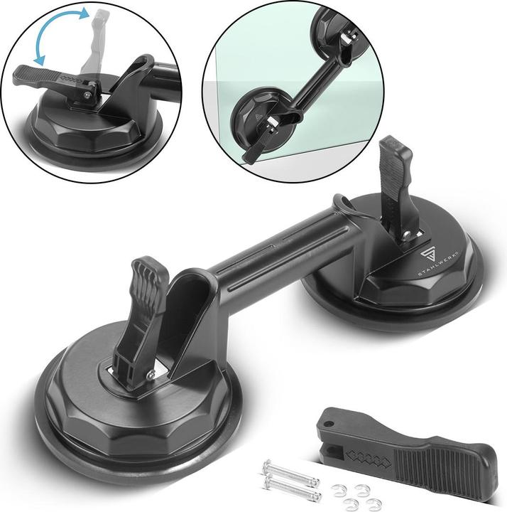 Stahlwerk Doppel-Saugheber mit 135 kg Tragkraft und 2 x 12,5 cm | 5“ Durchmesser (135 kg)