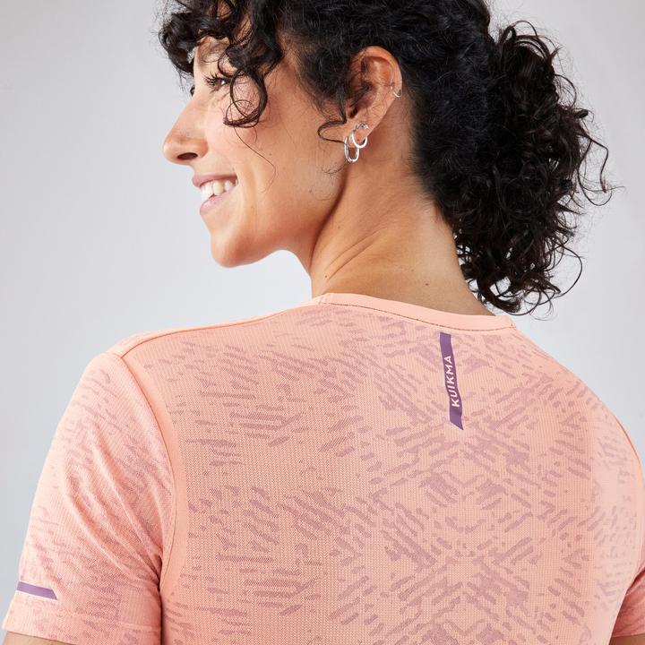 Produktbild Kuikma Women’s Short-Sleeved Breathable Technical Padel T-Shirt - Coral Orange (S)