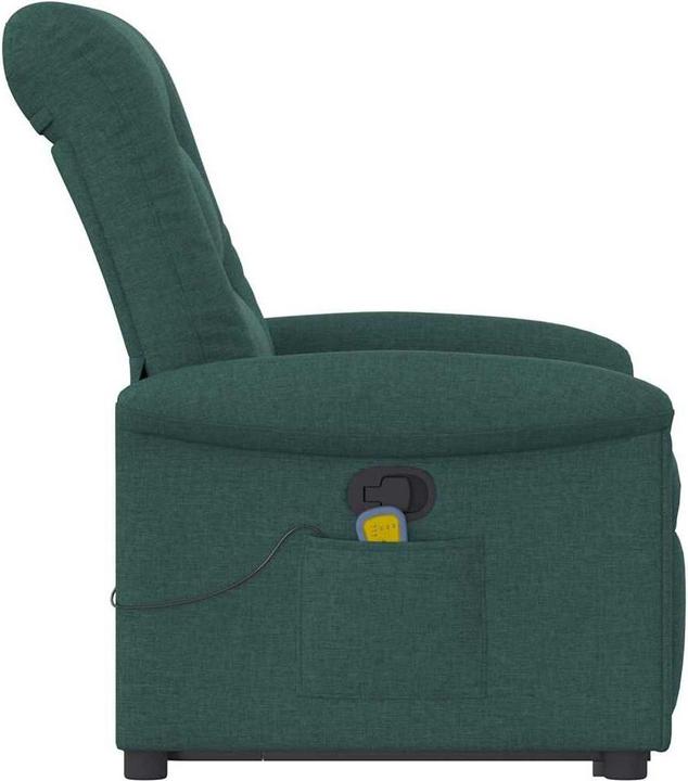Immagine prodotto vidaXL Poltrona massaggiante con ausilio stand-up in tessuto verde scuro