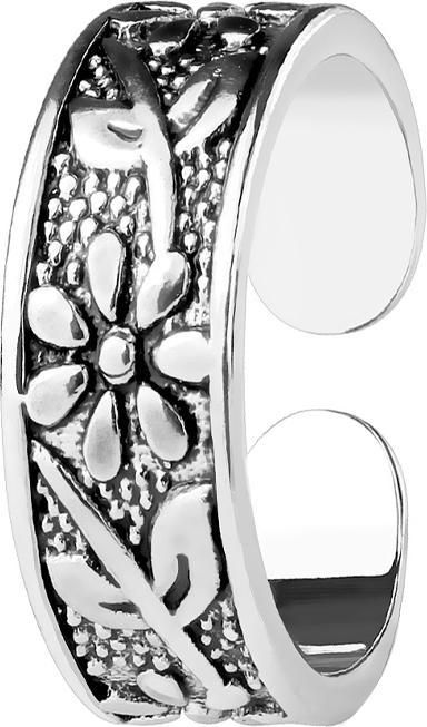 Produktbild Star Piercing Ring silber mit Blume und Blätter (44)