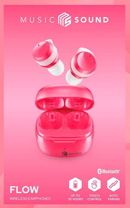 Image du produit Cellularline Music Sound Flow Casque intra-auriculaire sans fil Musique et appels Bluetooth Rose (Pas de réduction du bruit, 25 h, Sans fil)