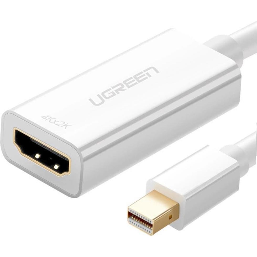 Ugreen Mini Display Port a HDMI Adattatore 1080P (Mini DP, HDMI, 25 cm), Adattatore dati + video, Bianco