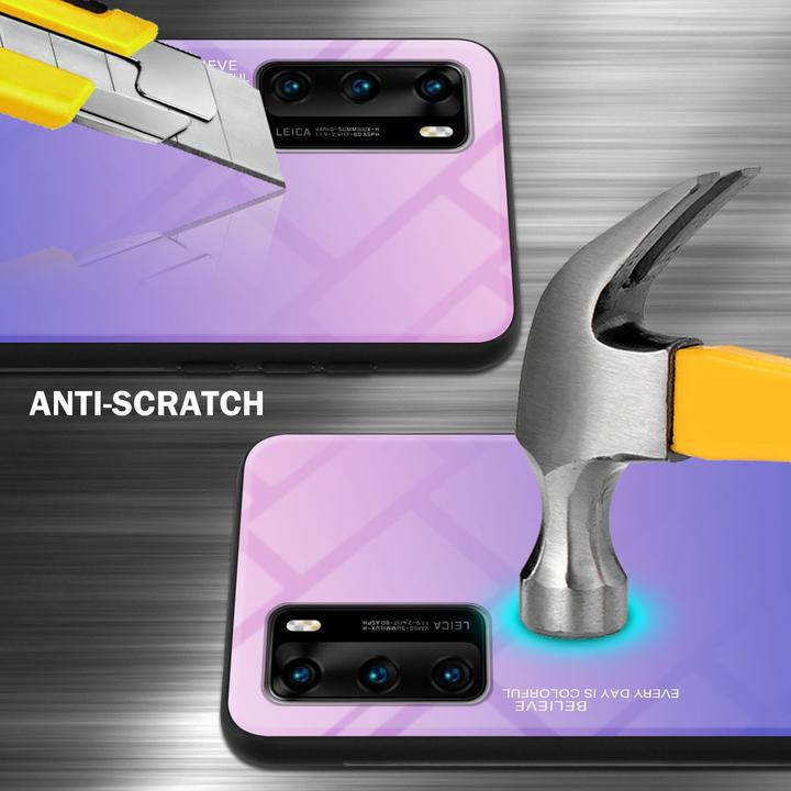 Image du produit Cadorabo Couverture en verre TPU 2 couleurs (Huawei P40)
