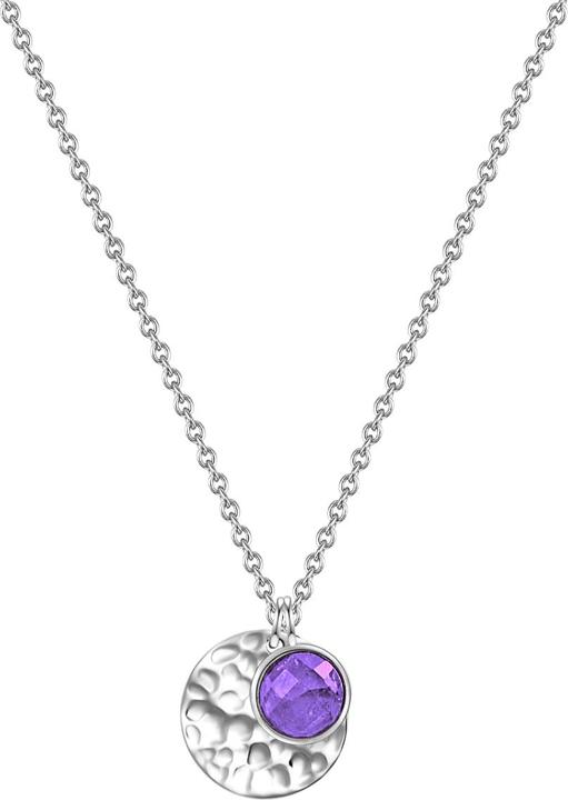 Immagine prodotto Glanzstücke München Catena da donna a cerchio in argento ametista 40,0 cm di base + 5,5 cm di estensione - 31412 (Argento, 40 - 45 cm)