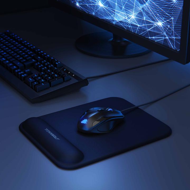 Immagine prodotto Titanwolf Tappetino per mouse, tappetino per mouse da ufficio in gel con cuscinetto / poggiapolsi