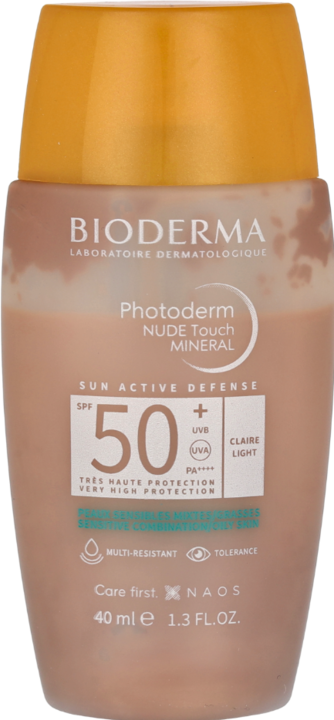 Immagine prodotto Bioderma Photoderm Nude Touch Mineral SPF50+ claire (Crema solare viso, SPF 50, 40 ml)