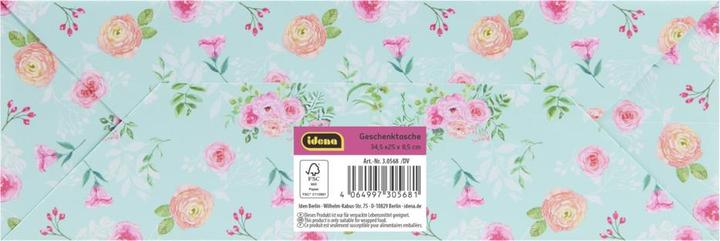 Actual product image Idena Geschenktasche Blumen Kraftpapier 140g/m² blau 25x34,5x8,5cm