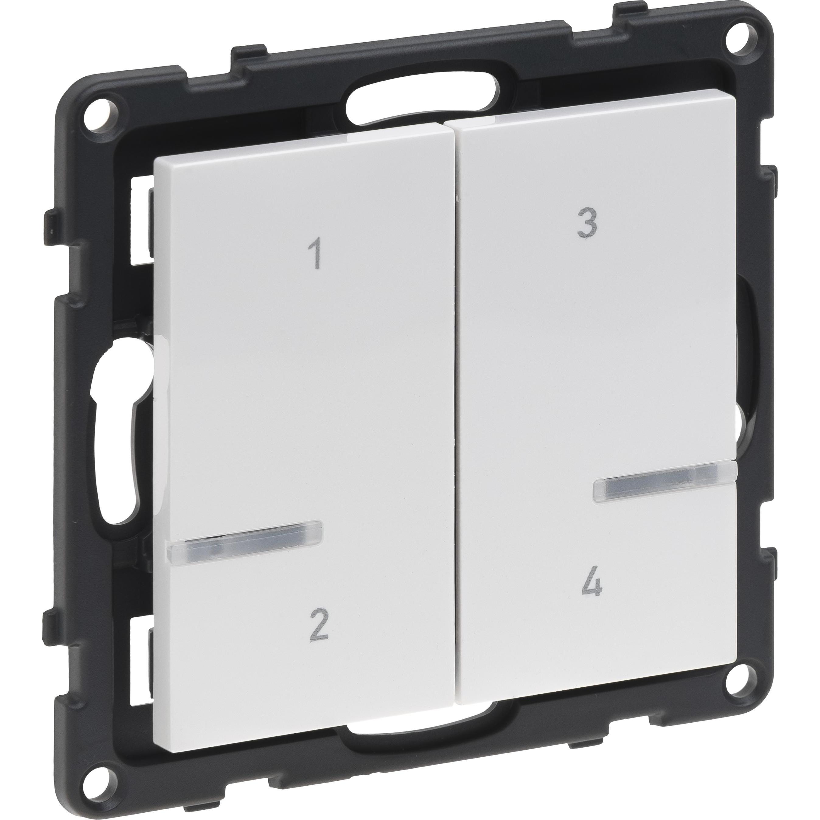 Legrand SEANO with Netatmo Szenarientaster 4-fach, Abrufen von 4 individuellen Szenarien, HOME + CON (765635)