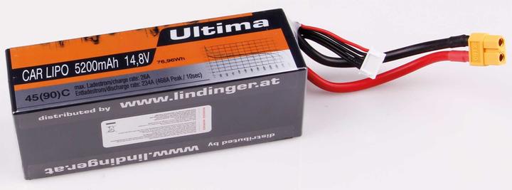 Produktbild Wellpower lipo akku ultima car 5200 mah / 14,8 volt 4s 45/90c ch5 mit xt-60 stecker (14.80 V, 5200 mAh)