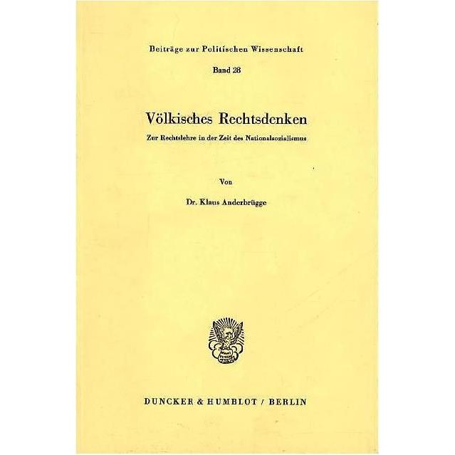 Thumbnail - Völkisches Rechtsdenken, Fachbücher
