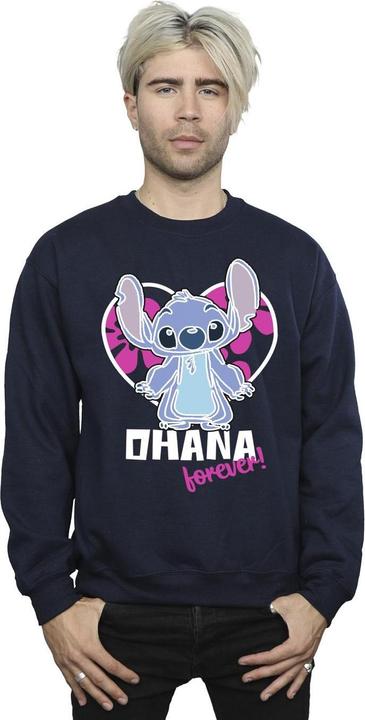 Actual product image Disney Mens Lilo And Stitch Ohana Forever Heart Sweatshirt (L)