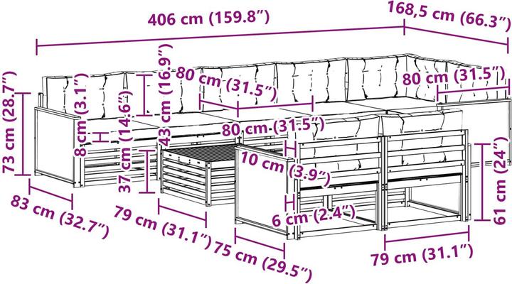 Produktbild vidaXL Outdoor-Sofa