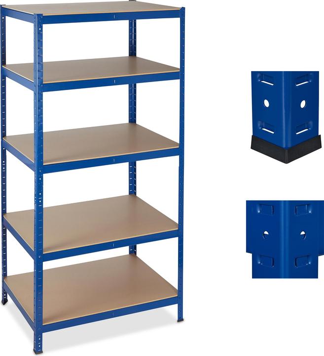 Actual product image Relaxdays Heavy-duty Shelving Unit Blue