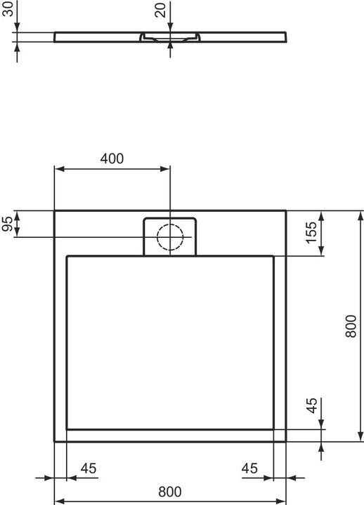 Immagine prodotto Ideal Standard Ultra Flat S i.life piatto doccia quadrato, 800x800x30 mm, T5229
