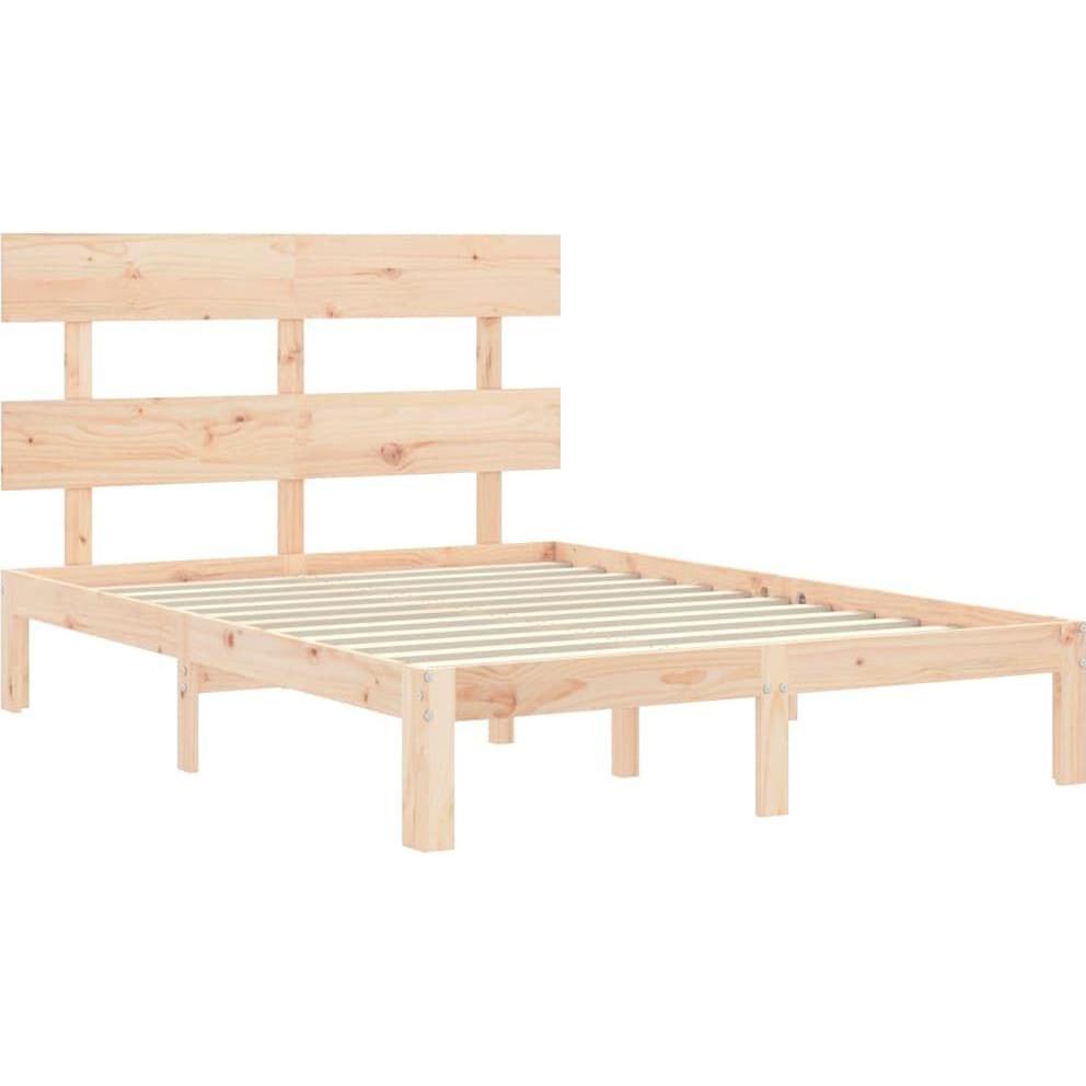 Thumbnail - VidaXL, Bett, Massivholzbett mit Kopfteil 140x190 cm (140 x 190 cm)