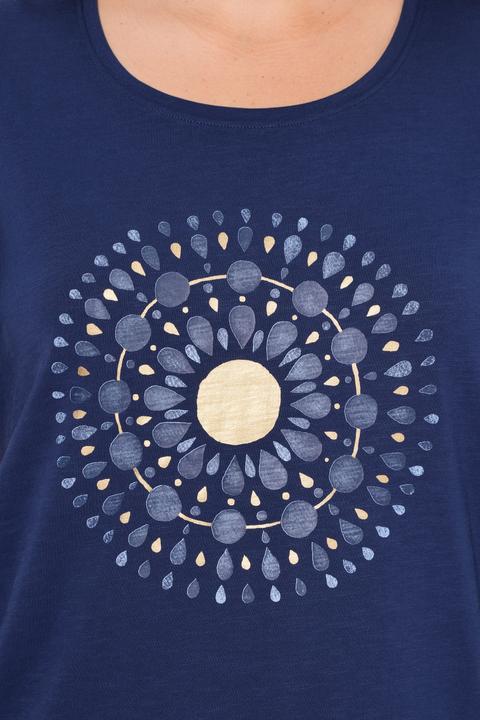 Produktbild Ulla Popken T-Shirt, Mandala, A-Linie, Rundhals, Halbarm (58)