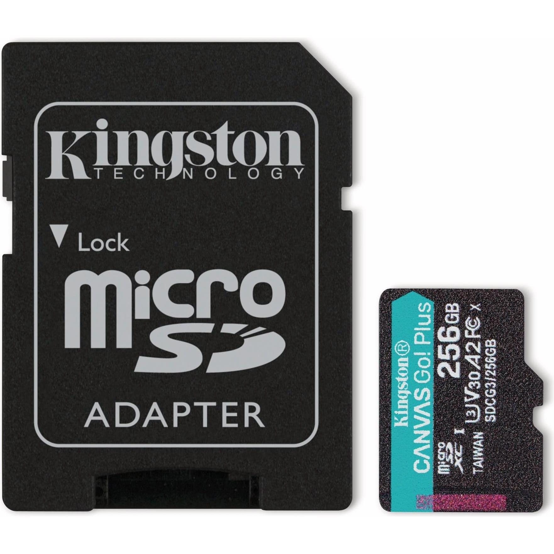 Thumbnail - Kingston Canvas Go! Plus microSD (256 GB, microSDXC, U3, UHS-I), Speicherkarte, Schwarz