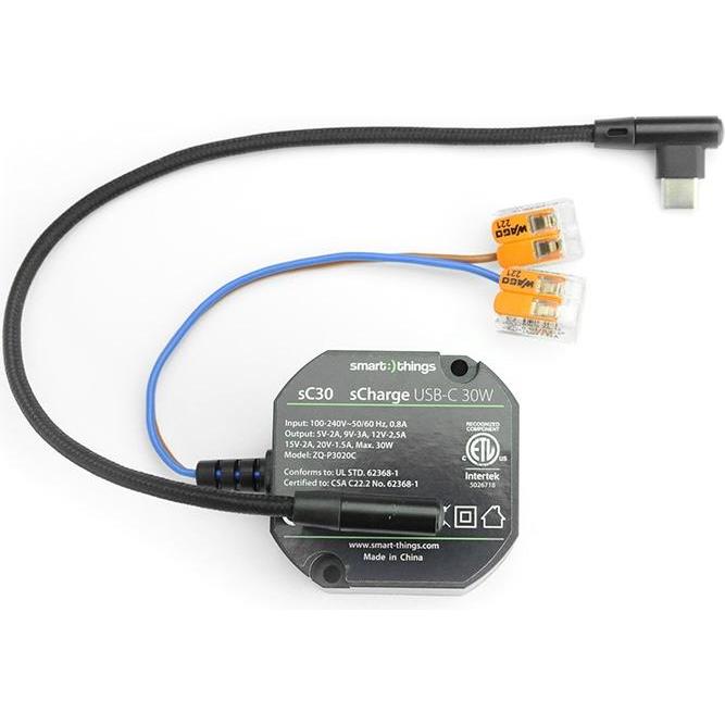 Thumbnail - smart things sC30 sCharge Unterputz Netzteil 30W USB-C (30 W), USB Ladegerät, Schwarz