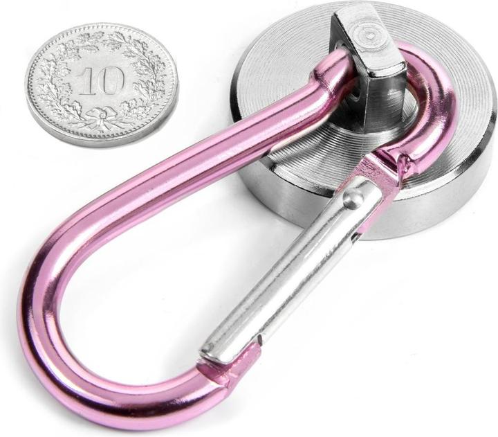 Produktbild Supermagnete Topfmagnet mit Karabiner (2x)