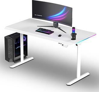Actual product image Ultradesk Gaming-Tisch QUEST, 140x70cm, 72-120cm, weiss-weiss