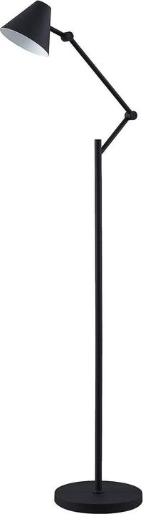 Lucande Phina floor lamp in black, height-adjust. (E27)