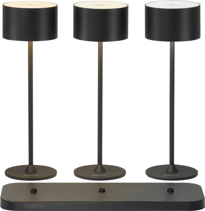 Produktbild Sygonix 3er Set SY-6627262 LED-Tischlampe LED 5.5 W Schwarz (150 lm)
