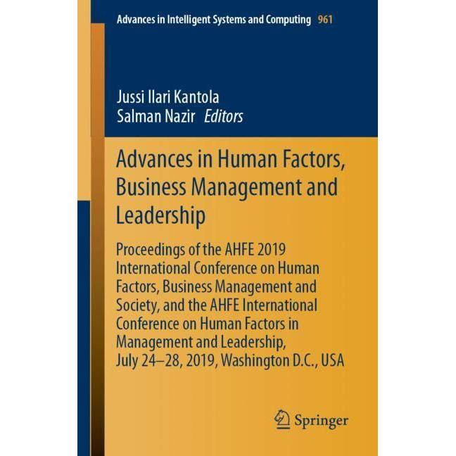 Advances in Human Factors, Business Management and Leadership, Fachbücher von Salman Nazir, Jussi Ilari Kantola