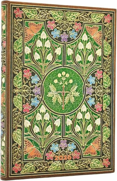 Produktbild Paperblanks PAPERBLAN Agenda Blühende Poesie 2026 DD0615-3 1W/1S VSO Midi HC DE 13x18cm (Deutsch)