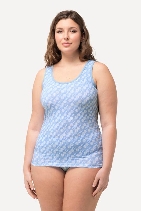 Produktbild Ulla Popken Tanktops, 2er-Pack, Ringel/ Kreise, Rundhals, ärmellos (54)
