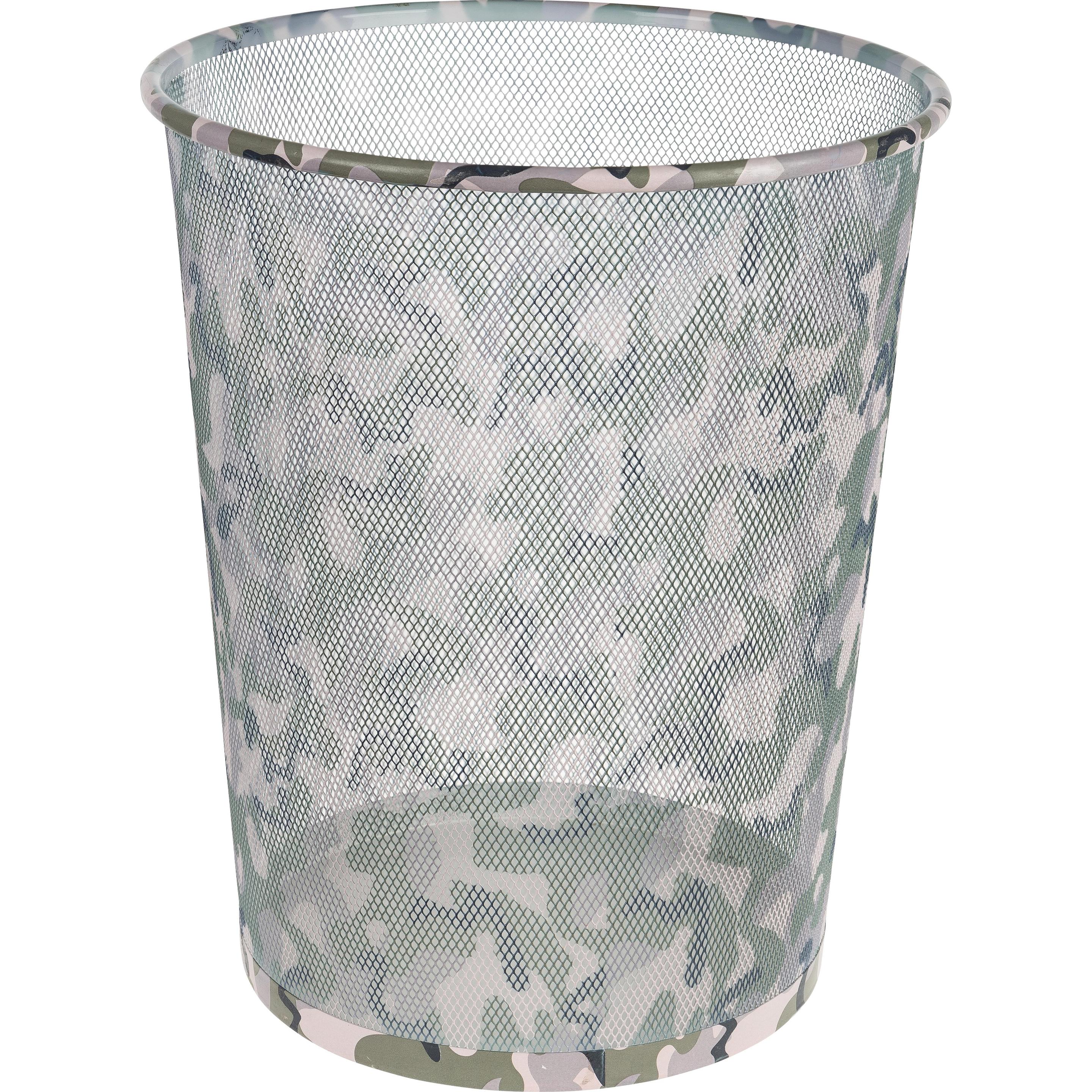 Idena Papierkorb Metall Camouflage,ca. 17,7 Liter, Abfalleimer
