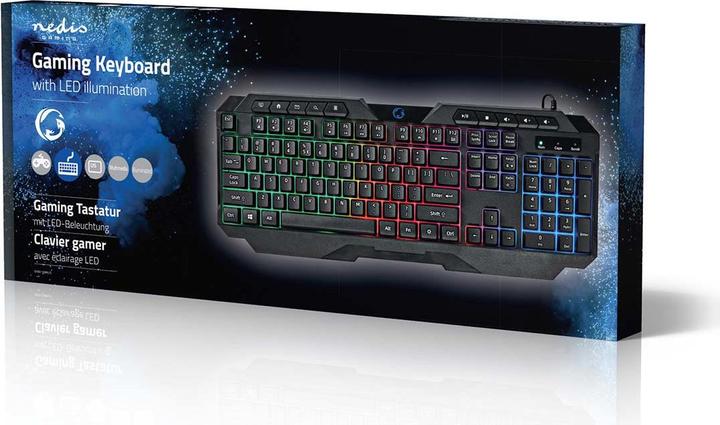 Produktbild Nedis Wired Gaming Keyboard | USB Type-A | Folientasten | LED | QWERTY | US-Layout | Netzkabellänge: (Englisch International, Kabelgebunden)