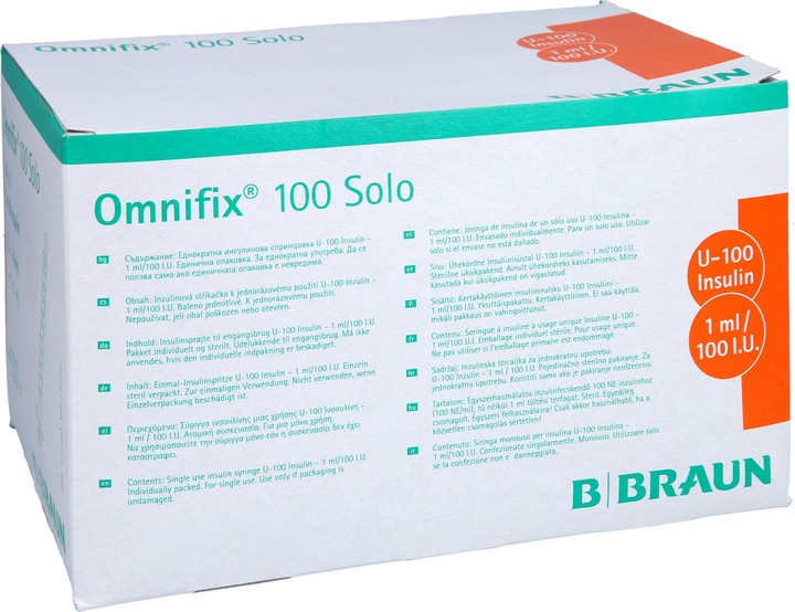 Image du produit B.Braun 100 Insulin 1 ml solo L (Seringue d'insuline)