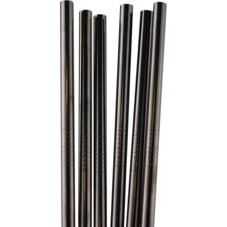 Thumbnail - JTI 6x gerade Metalltrinkhalme - Schwarz, Strohhalm, Schwarz