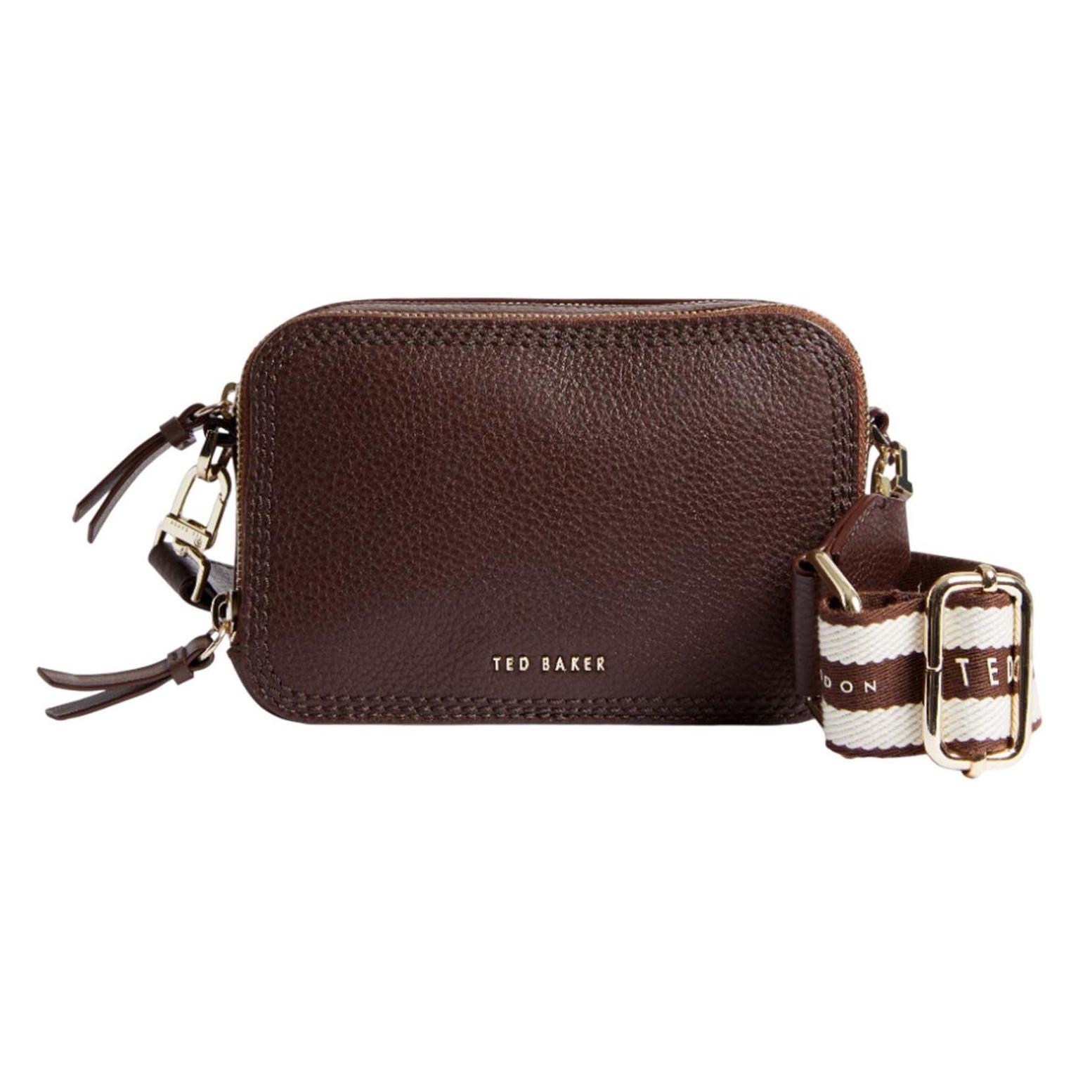Ted Baker, Damen, Handtasche, Willsa Mini Webbing Leather Crossbody Bag, Braun