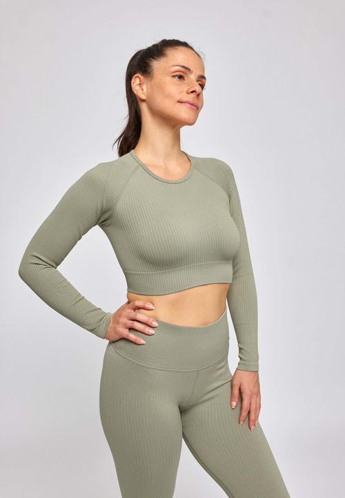 Actual product image Snocks Geripptes Sportshirt langarm Damen (L)