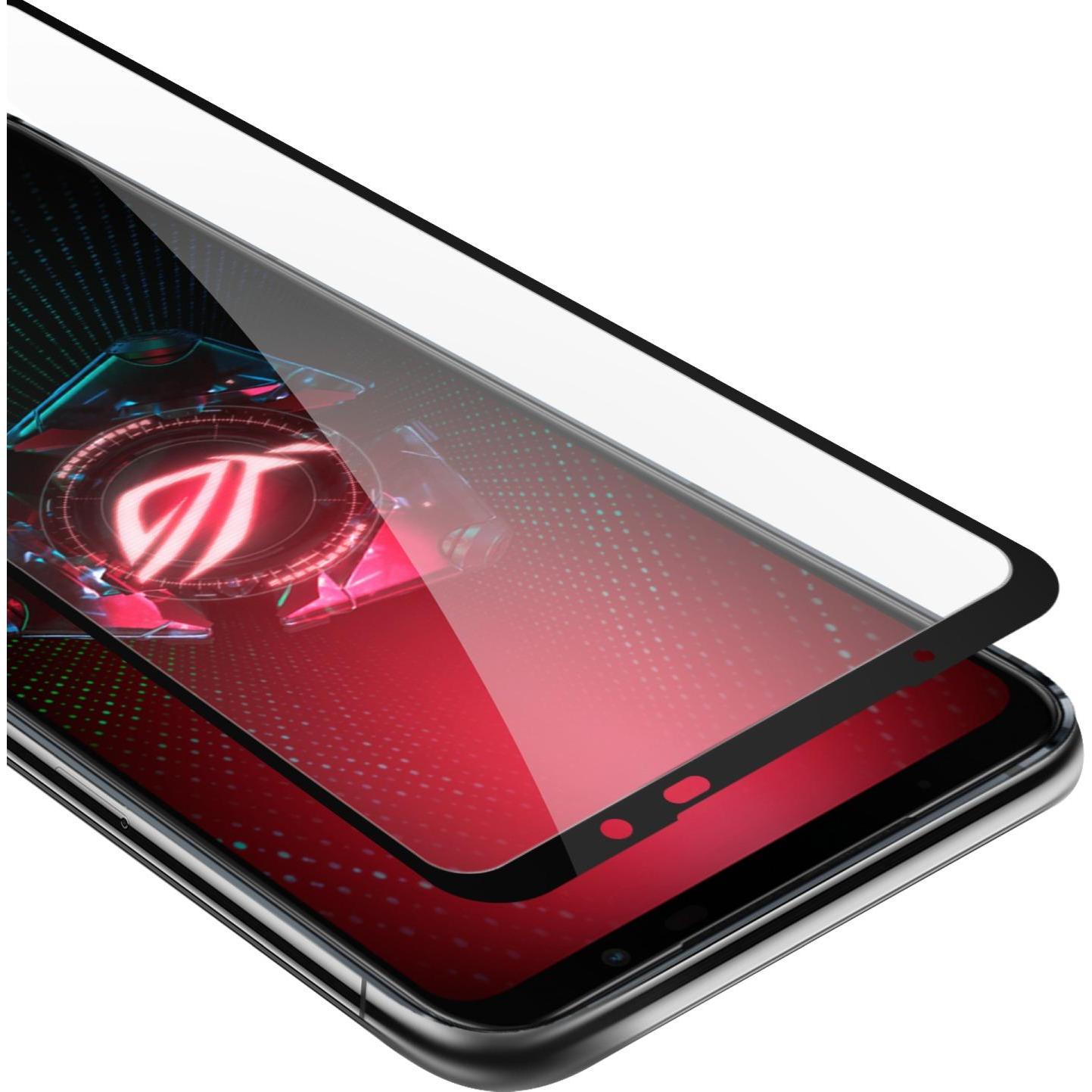 Cadorabo Vollbild Displayschutzglas (1 Stück, Asus ROG Phone 5), Smartphone Schutzfolie, Schwarz