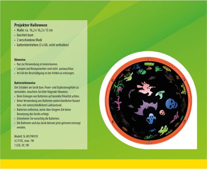 Produktbild Idena LED Projektor Halloween 16,2x16,2x13cm