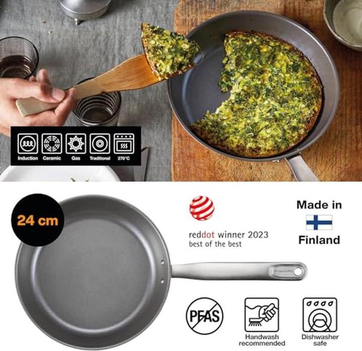 Actual product image Fiskars All Steel Frying Pan, 24cm (Frying pan, Stainless steel, 24 x 6.30 cm)