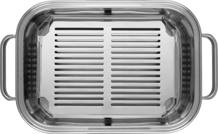 Produktbild WMF Dampfgarer Bräter 6,5l Glasdeckel Garblech Vitalis Aroma Edelstahl Induktion (Bräter + Schmortopf, Edelstahl)