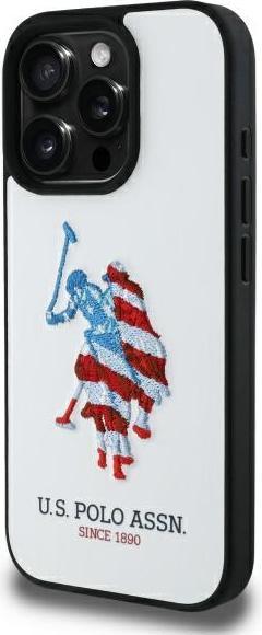 U.S. Polo US Polo USHCP15XPUSH iPhone 15 Pro Max 6.7 white/white Leather Big DH American Flag (Apple iPhone 15 Pro Max)