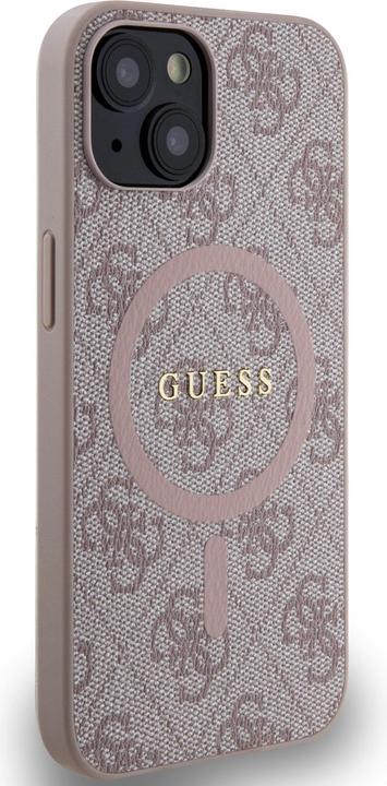 Actual product image Guess GUHMP14SG4GFRP iPhone 14 / 15 / 13 6.1" różowy/pink hardcase 4G Collection Leather Metal Logo (Apple iPhone 13, Apple iPhone 14, Apple iPhone 15)