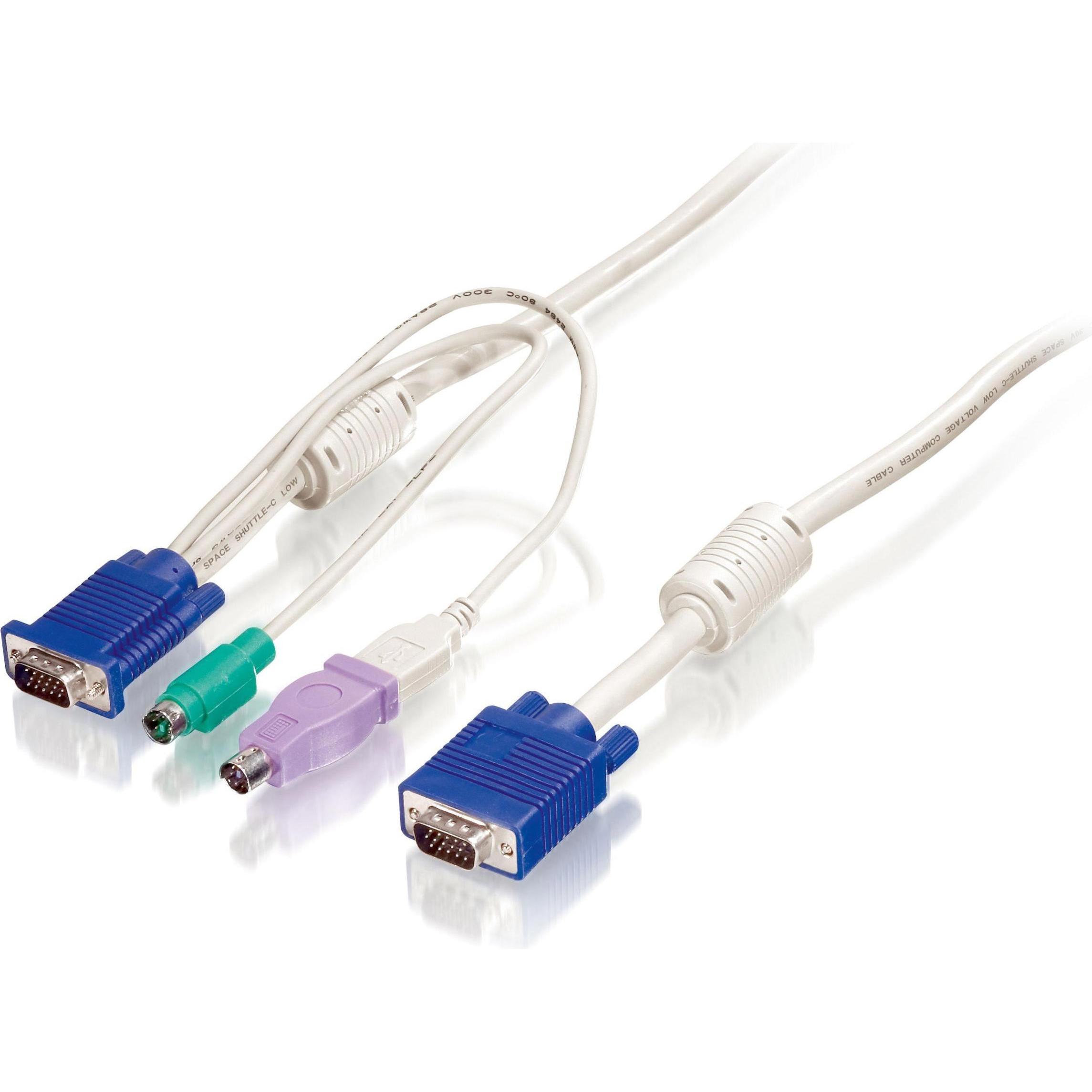 LevelOne ACC-2101 KVM Kabel PS2 / USB 1,8m, KVM-Switch Kabel