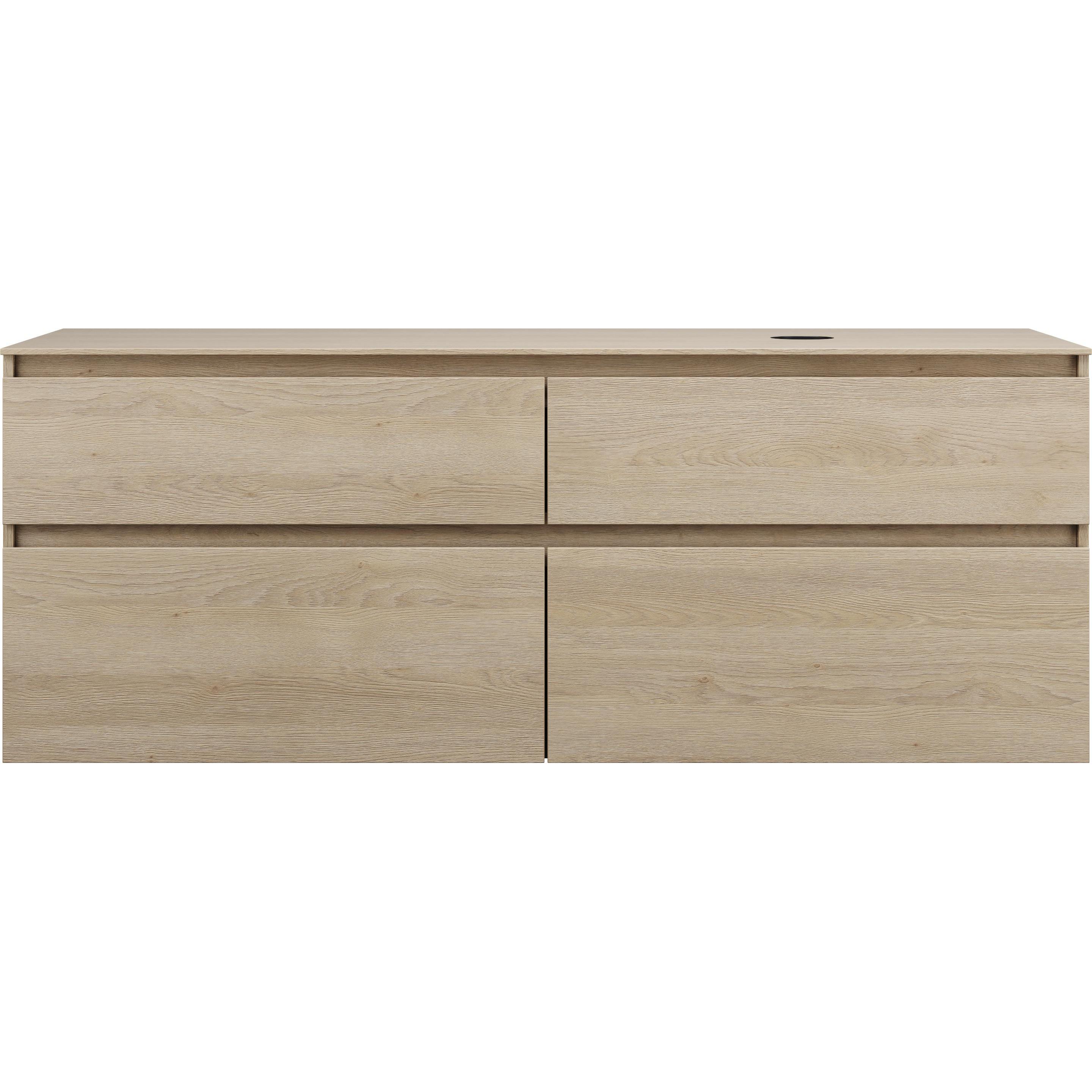 burgbad, Waschtischkonsole, Lin20 Waschtischunterschrank inklusive Konsolenplatte,Beckenausschnitt rechts, 4 Auszüge, T