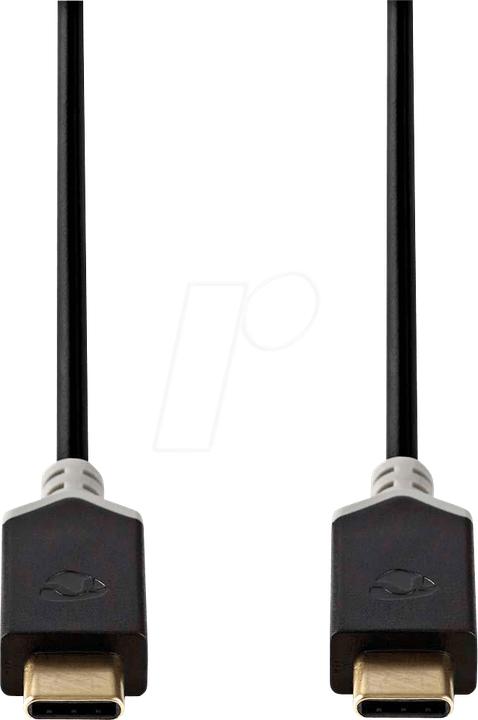 Image du produit Nedis Câble USB - USB 3.2 Gen 1 - connecteur de type C ™ - 5 Gbps - 60 W - nickelé - 1 m - rond - PVC (1 m, USB 3.2 Gen 1, 60 W)