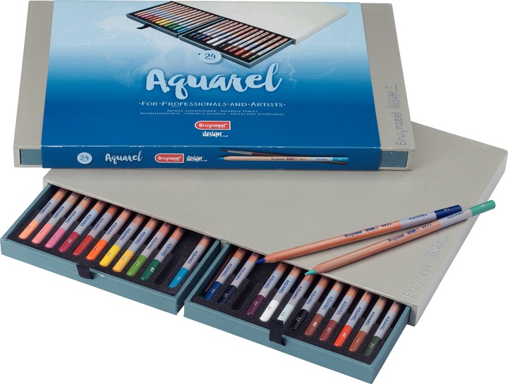 Actual product image Royal Talens Bruynzeel Design watercolour pencil box | 24 colours (Multicoloured, 24 x)