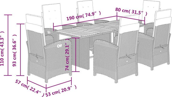 Produktbild vidaXL Garten Essgruppe