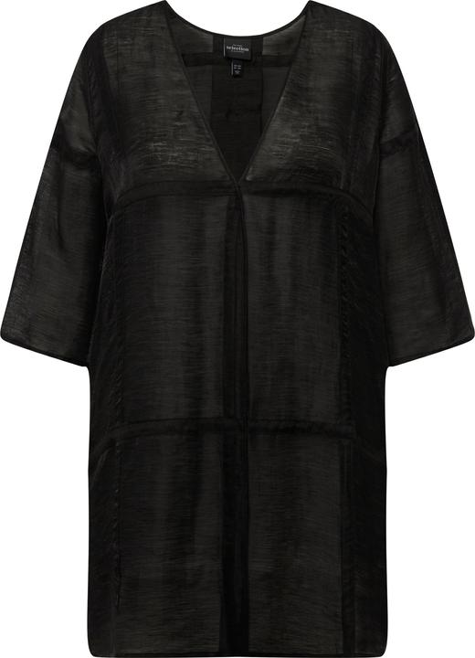 Produktbild Ulla Popken Blusenjacke, Leinenmix, A-Linie, V-Ausschnitt, 3/4-Arm (42, 44)